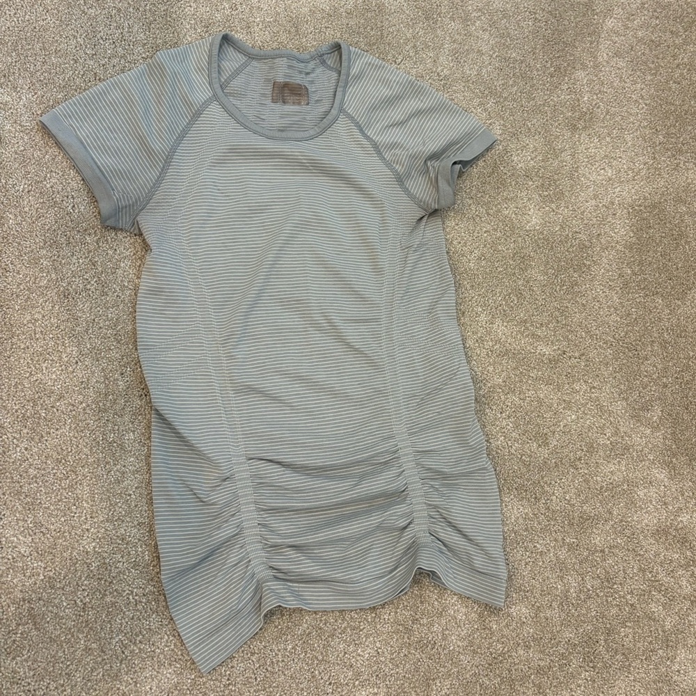 Athleta Striped Grey Workout Top